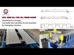 0.3-0.8 मिमी मोटाई स्नैप लॉक छत दीवार शीट रोल मोल्डिंग मशीन छिद्रित छेद के साथ